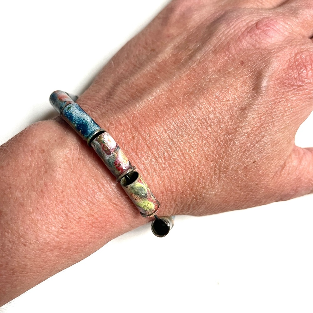 Bracelet Multicolor Brass Painted Beaded Women's Bracelet. New